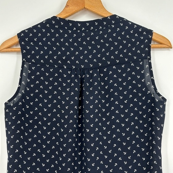 Banana Republic Navy Blue Anchor Tank Women’s Size 4 Petite - Picture 10 of 13
